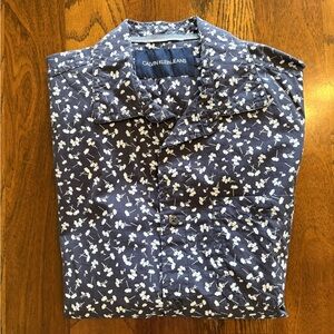 Calvin Klein Jeans Navy and White Casual Button Down Shirt